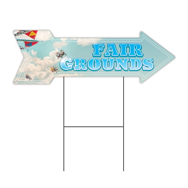 Fair Grounds Arrow Yard Sign Funny Home Decor 30in Wide